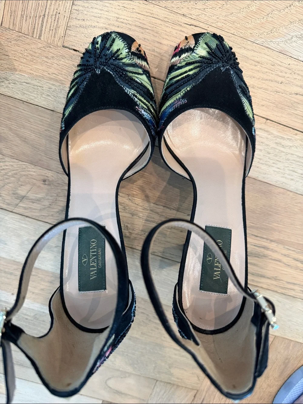 Valentino butterfly embroidered platforms